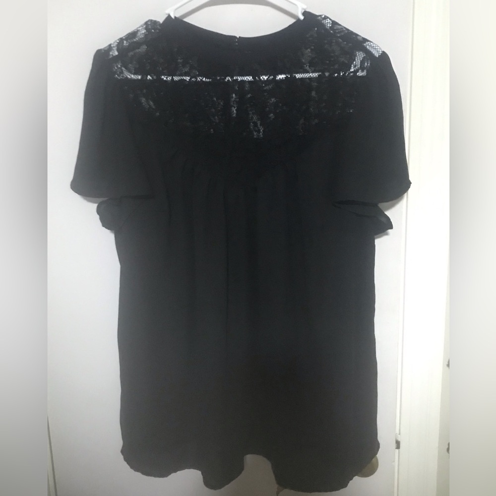 Black Torrid Georgette with Lace top